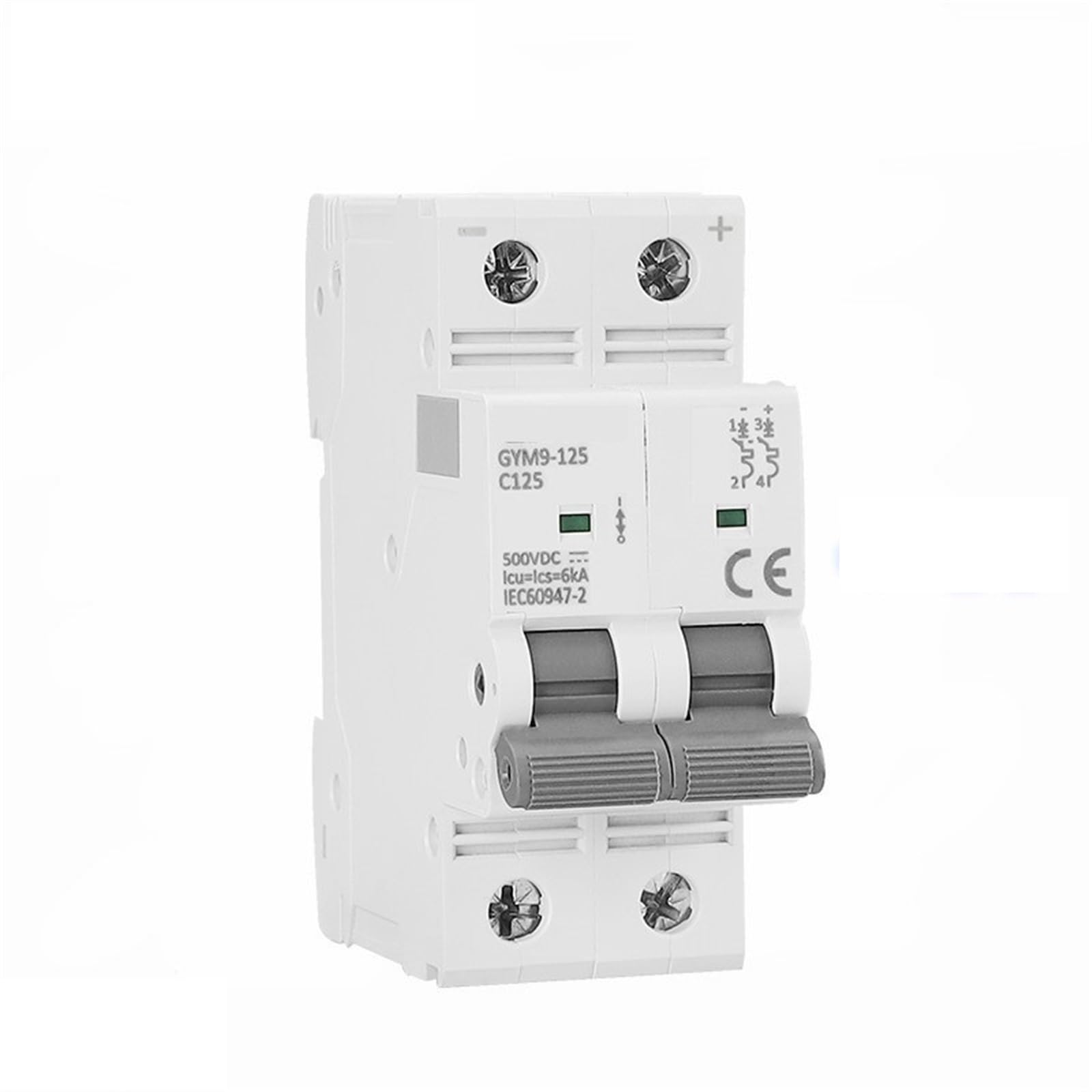 AVSBBYEPS 125 DC MCB 2Pole 500VDC Mini Circuit Breaker 80A 100A 125A 6KA 1Pcs(25v)