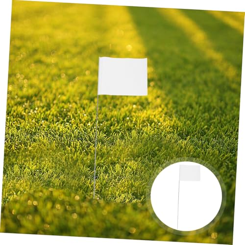 Drapeaux d'arpentage blancs pour jardin et repérage d'asperseurs