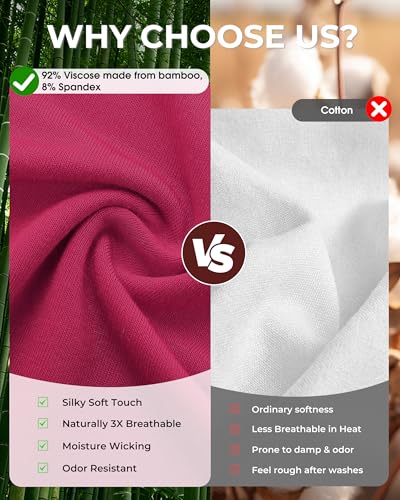 Image of BAMBOO COOL Womens BoyShorts Underwear Full Coverage Ladies Panties High Waisted Boxer Briefs Breathable Stretch 5 Pack