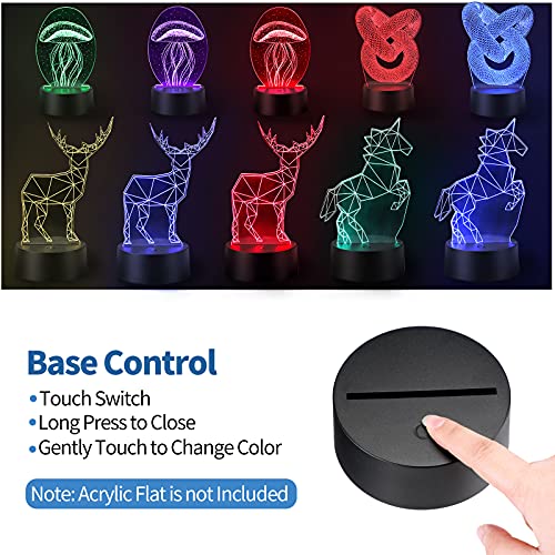 35 Pack 3D Led Light Base 16 Colors Night Led Lamp Base Led Acrylic Light Base With Remote Control Usb Cable Light Show Stand For Acrylic, Decorative Lights For Room Shop Restaurant (Black) #TOP2