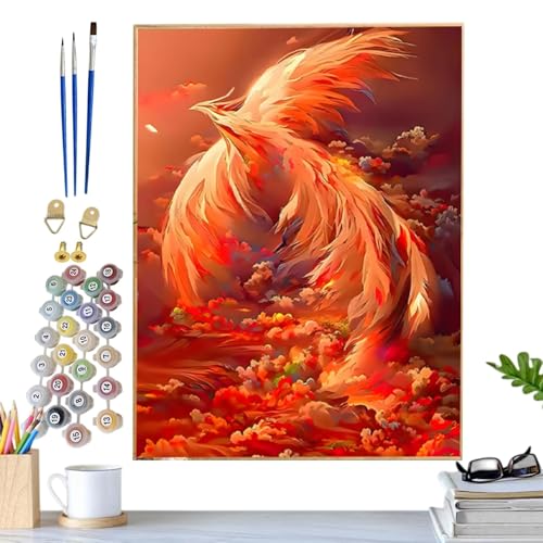 Generisch Cheerful Painting by Numbers, Aesthetic Adult Paint by Number Kits, 30,3 x 30,7 cm Wall Art Posters & Prints on Canvas, Creative Painting Supplies for Living Rooms, Bedrooms
