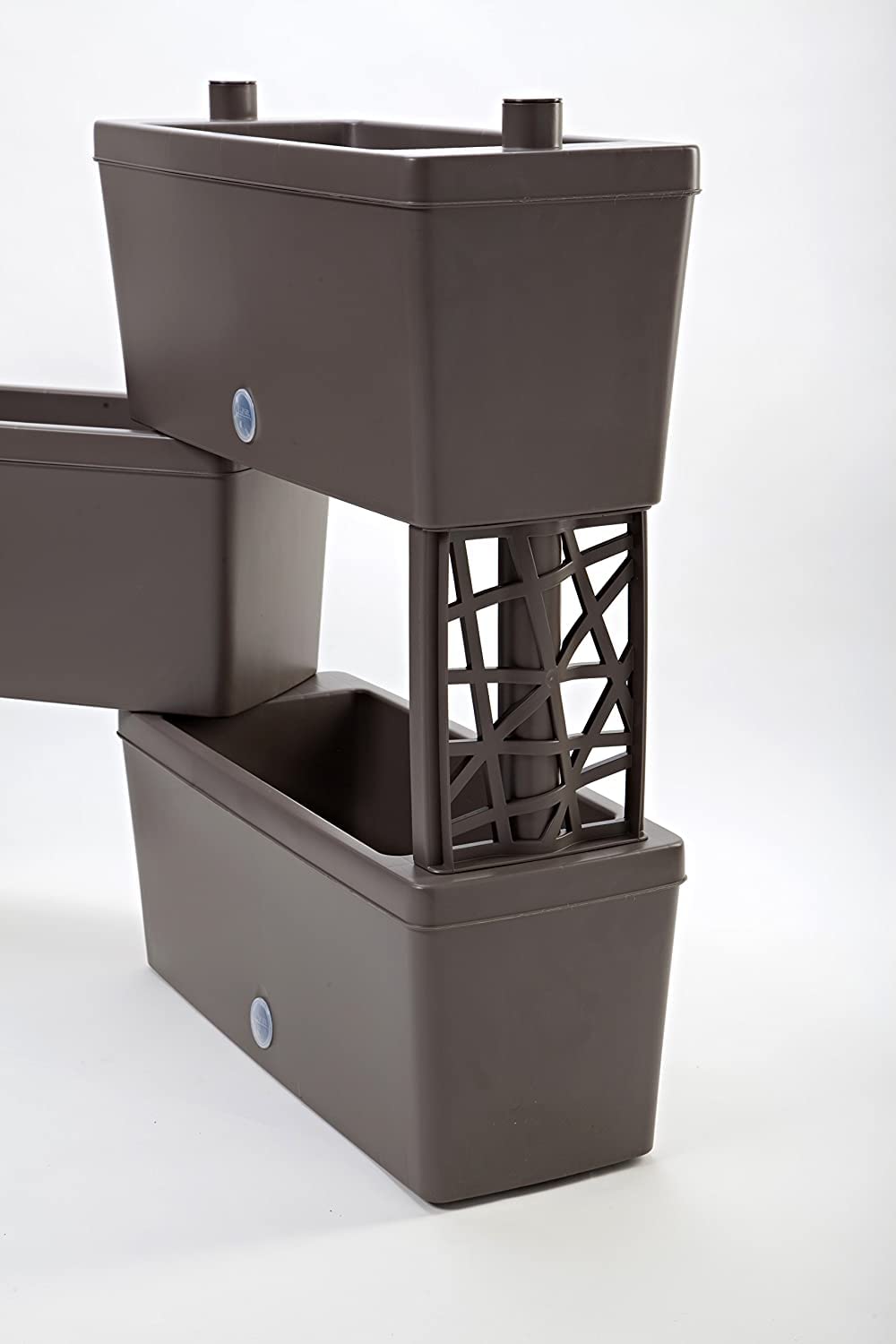 Brick Kit de 5 jardinières modulables pour compositions de fleurs, plantes aromatiques et potager vertical, kit de 5 jardinières connectables de 59 cm, gris, crème et taupe, fabriqué en Italie (taupe)