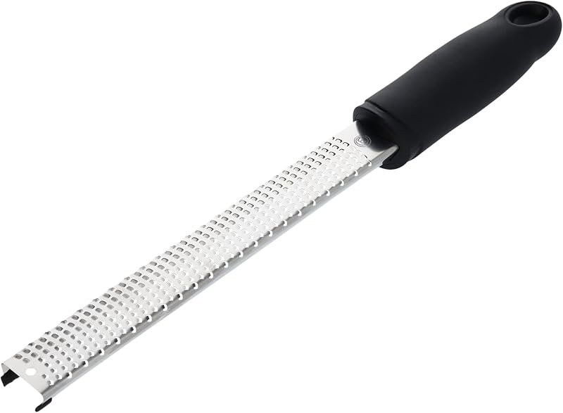 MasterChef Lemon Zester Grater with Handle, Stainless Steel, Non Slip Grip | Kitchen Zester Tool for Lime & Citrus Fruits, Finely Grating Parmesan Cheese, Garlic, Ginger, Coconut, Nutmeg, Chocolate etc