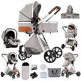 Magic ZC Carrito Bebe 3 en 1, Cochecito Tres Piezas con Accesorios (YV9 Light Grey)