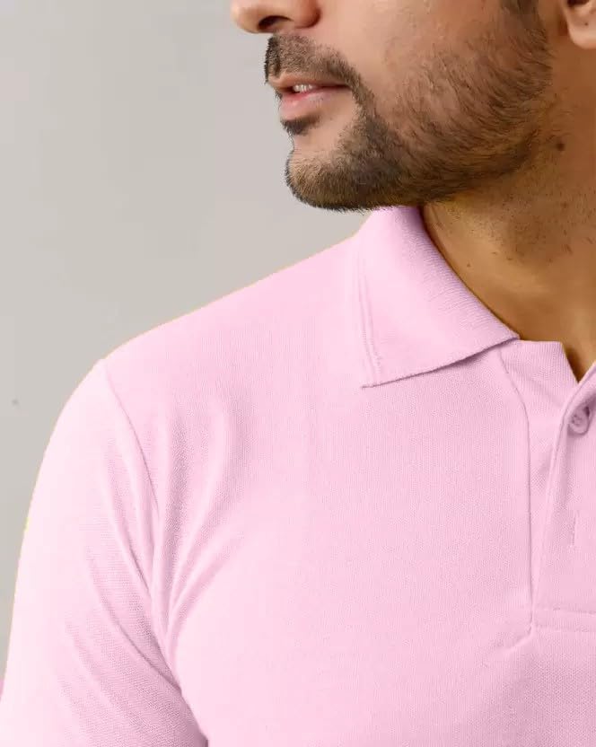 Image of INKKR Men's Polo Neck Half Sleeve Solid T-Shirts
