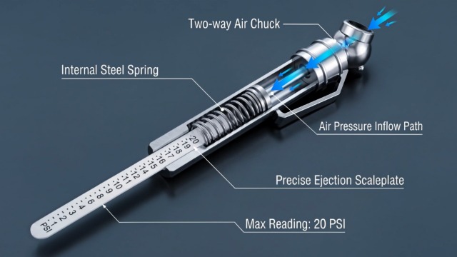 Image of BBTO 2 Pcs 5-50 Psi Low Pressure Tire Gauges Pencil Tire Gauges