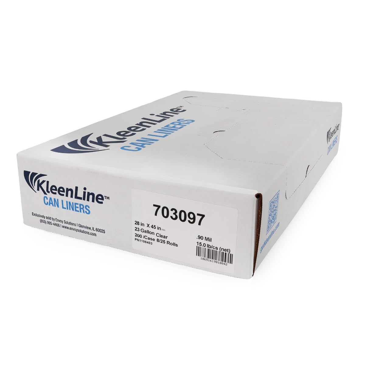23 Gallon Can Liner by Kleenline – 23 Gallon, 23.0 gallons, Linear Low Density Polyethylene, Clear, Pack of 8
