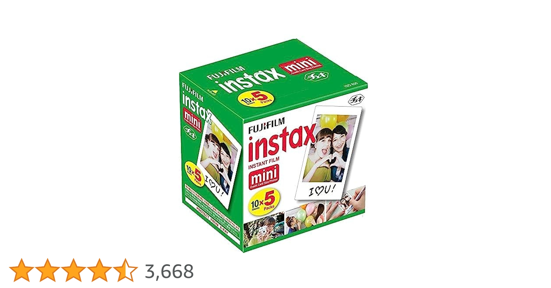 Amazon | Fujifilm Instax Miniインスタントフィルム 10枚×5