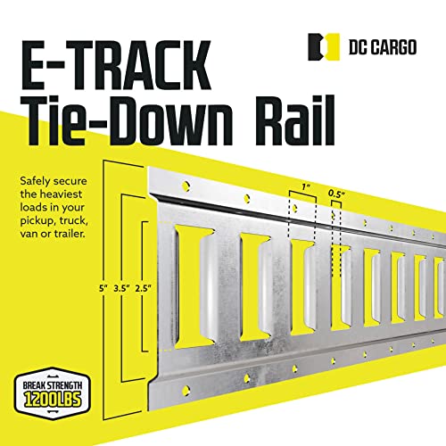8-Ft E Track Tie-Down Rail | Hot-Dipped Galvanized Steel, E Track Horizontal Rail Trailer Accessory For Cargo On Trucks, Flatbeds #TOP1