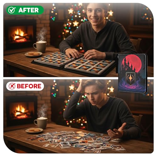 Image of 9 Pocket Card Binder for MTG /YGO /PTCG /Game Cards, Holds 720 Cards,Premium Card Collector Book for TCG Players,Toys Gifts for Kids-Magenta