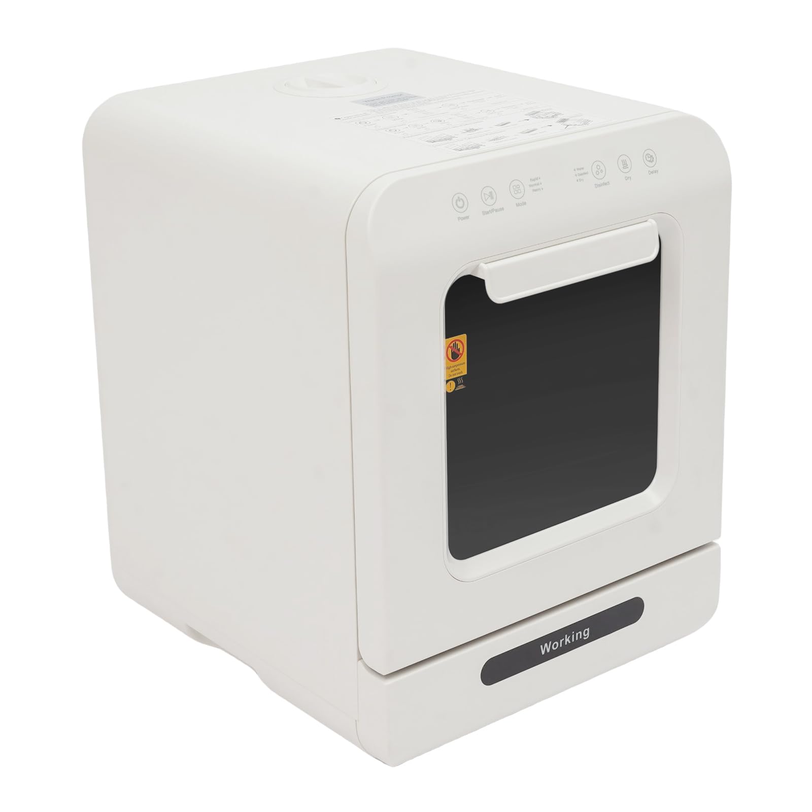 Countertop Dishwasher Portable Compact Mini Dishwasher with 3 Wash Modes, 360° Dual Spray Arms, PTC Drying and Disinfect Function for Apartments, Small Kitchen, RV, Baby Bottle Cleaning