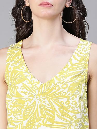 Image of oxolloxo Women Floral Print Sleevless Round Neck Top