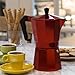 Primula Classic Stovetop Espresso and Coffee Maker, Moka Pot for Italian and Cuban Café Brewing, Greca Coffee Maker, Cafeteras, 6 Espresso Cups, Red
