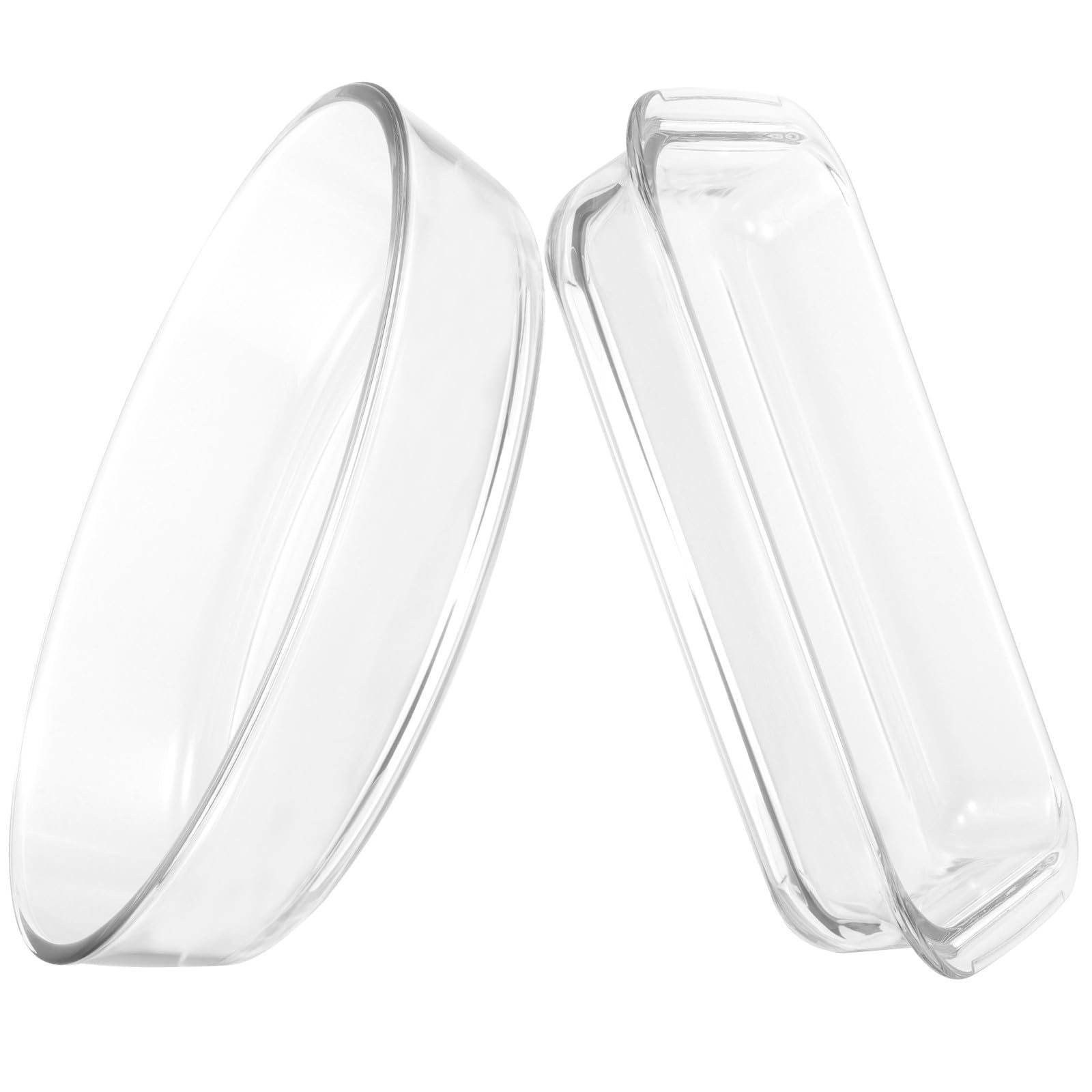 2 Pièces Plat à Four en Verre Simple, Compatible Micro-ondes