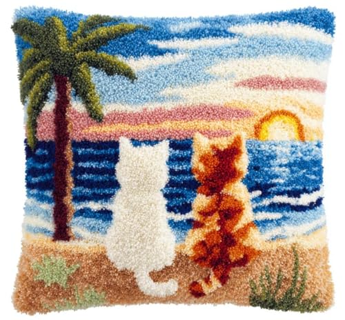 Kit crochet à loquet toile imprimée pour débuter sans erreur chat