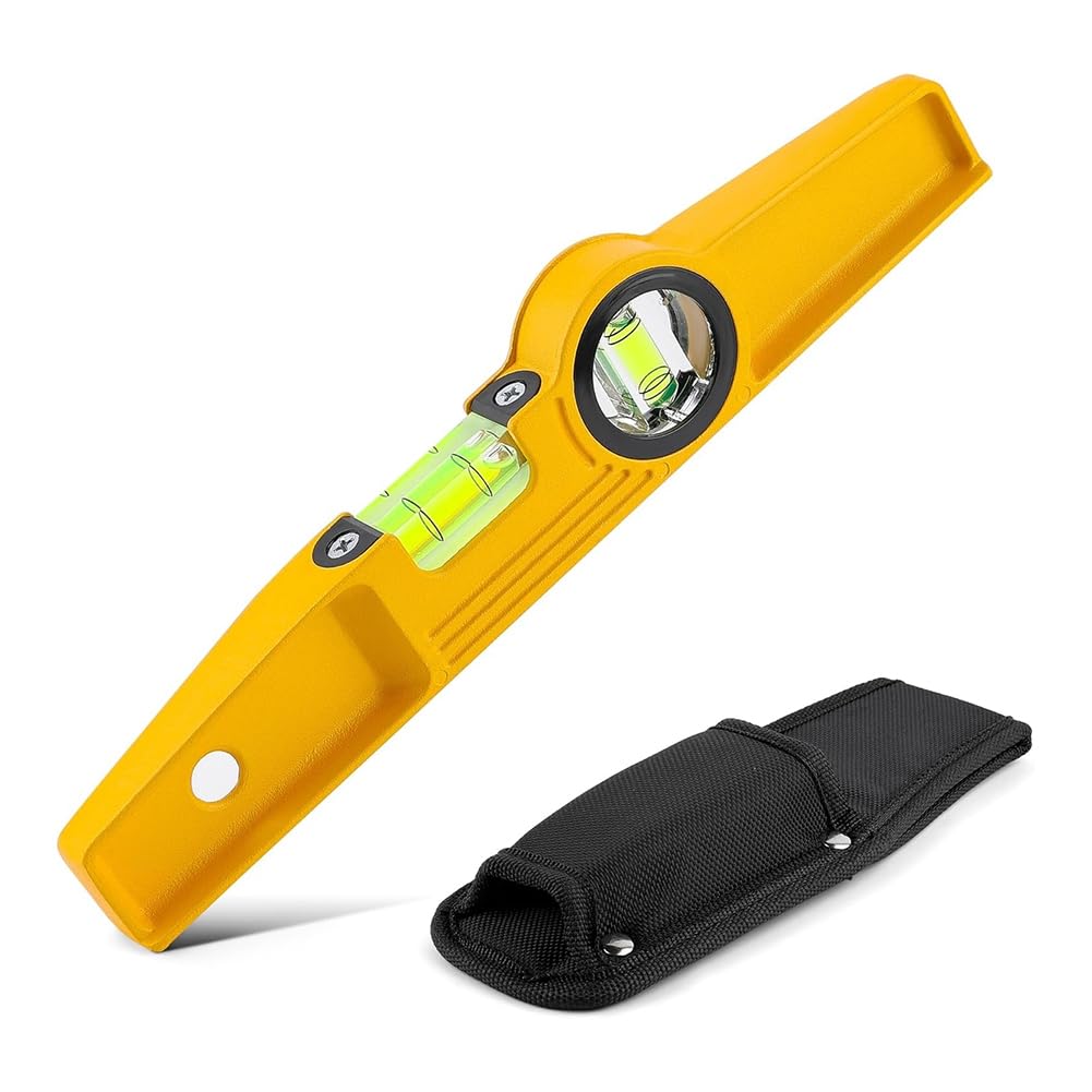 Wisyurt 10 Inch Aluminum DieCast Magnetic Level, Magnetic Professional Scaffolding Spirit Level with Magnet and Bag
