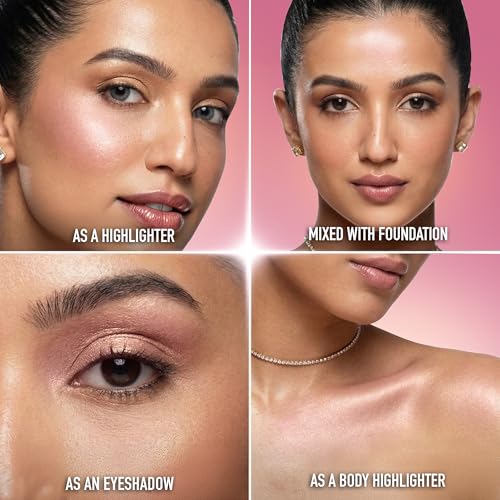 Image of RENEE Yours Truly Strobe Cream for Face | 3 in 1 Highlighter Primer Moisturiser | Glow Cream, Lightweight, Non Sticky | Hydrating Dewy Skin Finish With Peptides | For All Skin Types | Pink - 30g