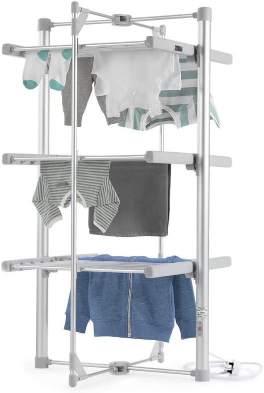 lakeland Dry:Soon 3 Tier Heated Clothes Airer – Indoor Drying Fle...