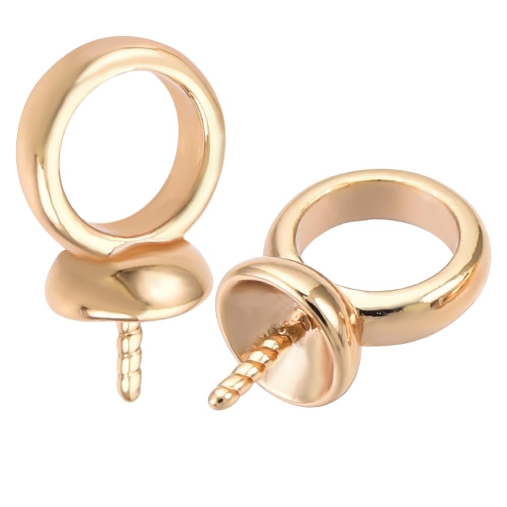 Pendentifs à œillet en plaqué or 18k durables pour perles semi-percées