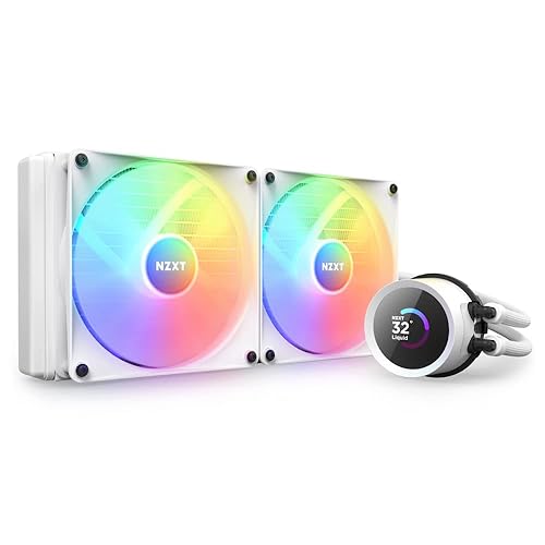NZXT Kraken 280 RGB - RL-KR280-W1 - Enfriador líquido de CPU AIO de 11.024 in - Pantalla LCD cuadrada personalizable de 1.54 pulgadas para imágenes,