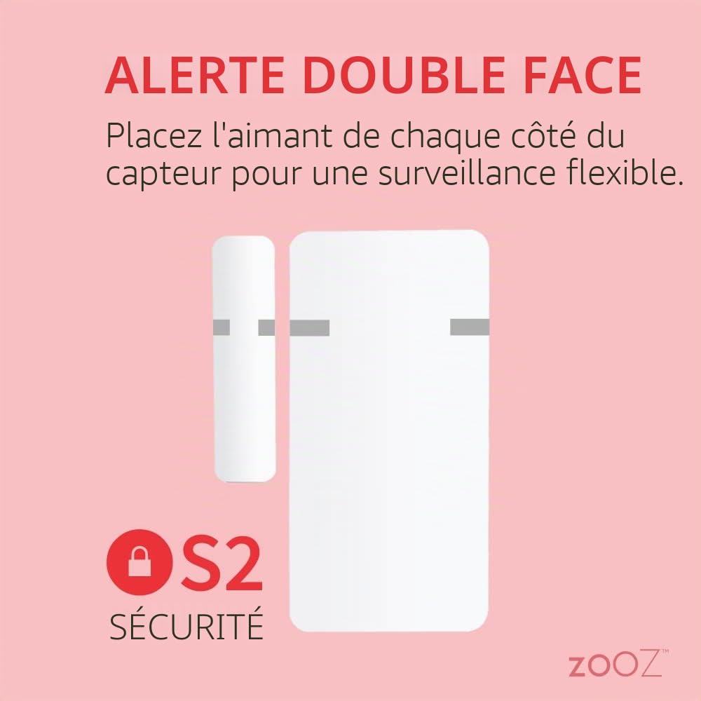 Zooz ZSE41 XS SENSOR Détecteur d'ouverture de porte/fenêtre Z-Wave Plus V2 Gen7 Série 700