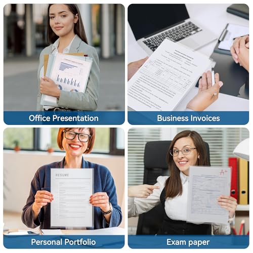 Dossier plastique transparent A4 professionnel pour documents professionnels - Lot de 60