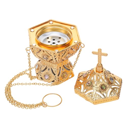 Accessoire d'aromathérapie polyvalent en métal orné d'une croix
