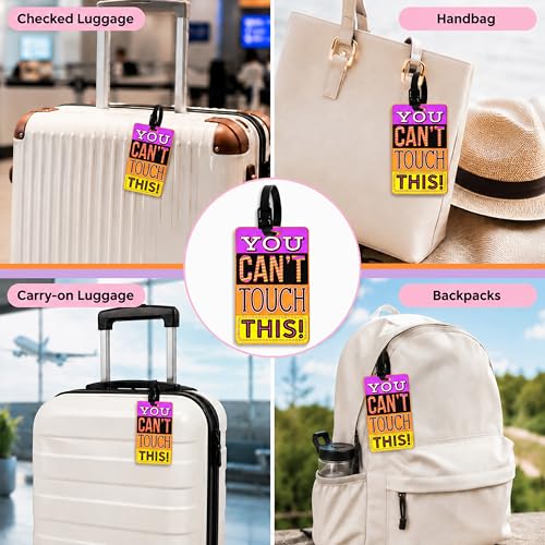 Image of Storite Pack of 2 Luggage Tags with Black Silicon Strap (Pink & Yellow)