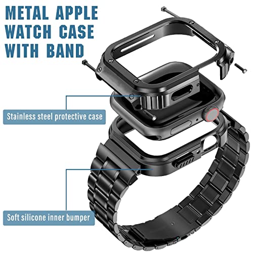 Image of MioHHR Stainless Steel Band with Case for Apple Watch Bands 41mm /40mm /38mm