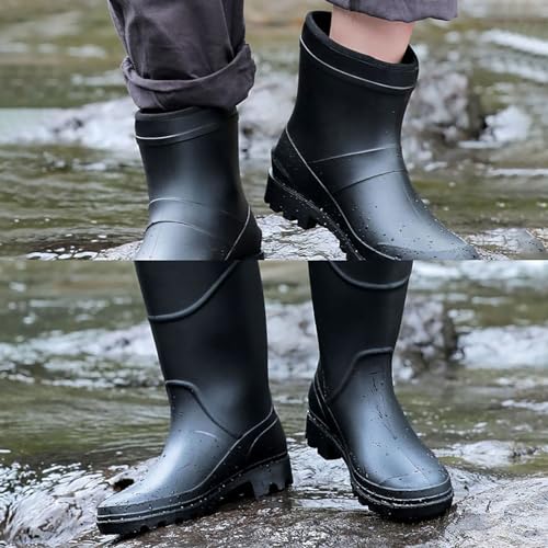 Botas de tacón bajo para mujer estilo calzado cómodo oliva de caña corta para otoño 7
