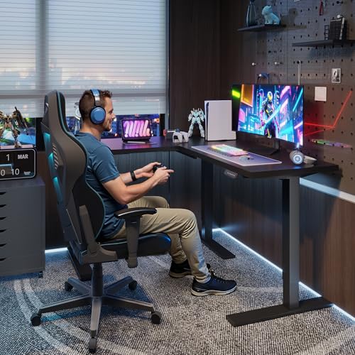 Image of SANODESK 63 inch Reversible L-Shaped Electric Standing Corner Computer Desk