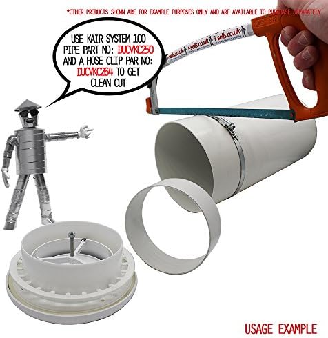 Kair Plastic Round Ceiling Vent 100mm - 4 inch Diffuser/Extract Valve with Retaining Ring