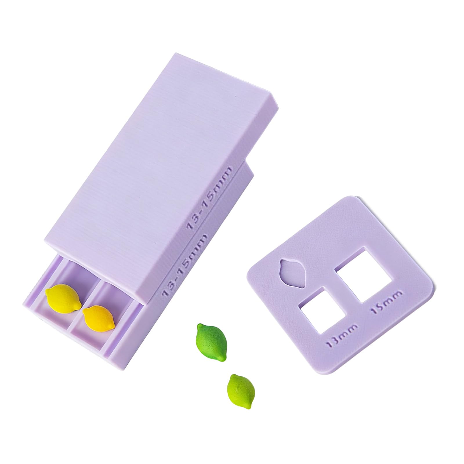 NEWFT Clay Lemon Bead Maker Mold with 13mm 15mm Sizes Clay Beads Maker Tool Texture Suitable for Jewelry Accessories
