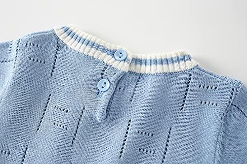 Baby Infant Boy Girl Peter Pan Collar Knit Sweater Romper Outfit Clothes One-Piece Coverall Baby Clothing Jumpsuit - Image 6