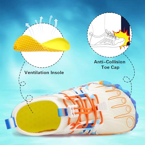 Scurtain Water Shoes for Kids Boys Girls Quick Dry Aqua Shoes Barefoot Beach Sports Swim Pool for Little Big Kid with Drainage4