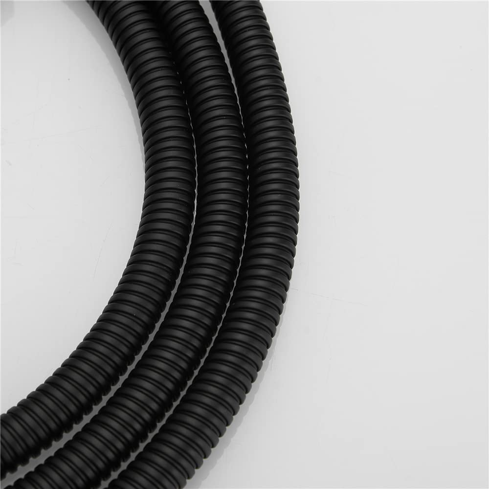 Klabb 79-Inch Matte Black Extra Long Stainless Steel Shower Hose – Flexible, Durable Handheld Shower Head Hose Extension with Brass Fittings, Anti-Kink, Leak-Proof & Corrosion-Resistant(Black