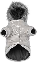 Vista 1 de LESYPET Abrigo para perro pequeño, chaqueta acolchada a prueba de viento para perros con agujero para correa, chaqueta extra cálida para perro, gris