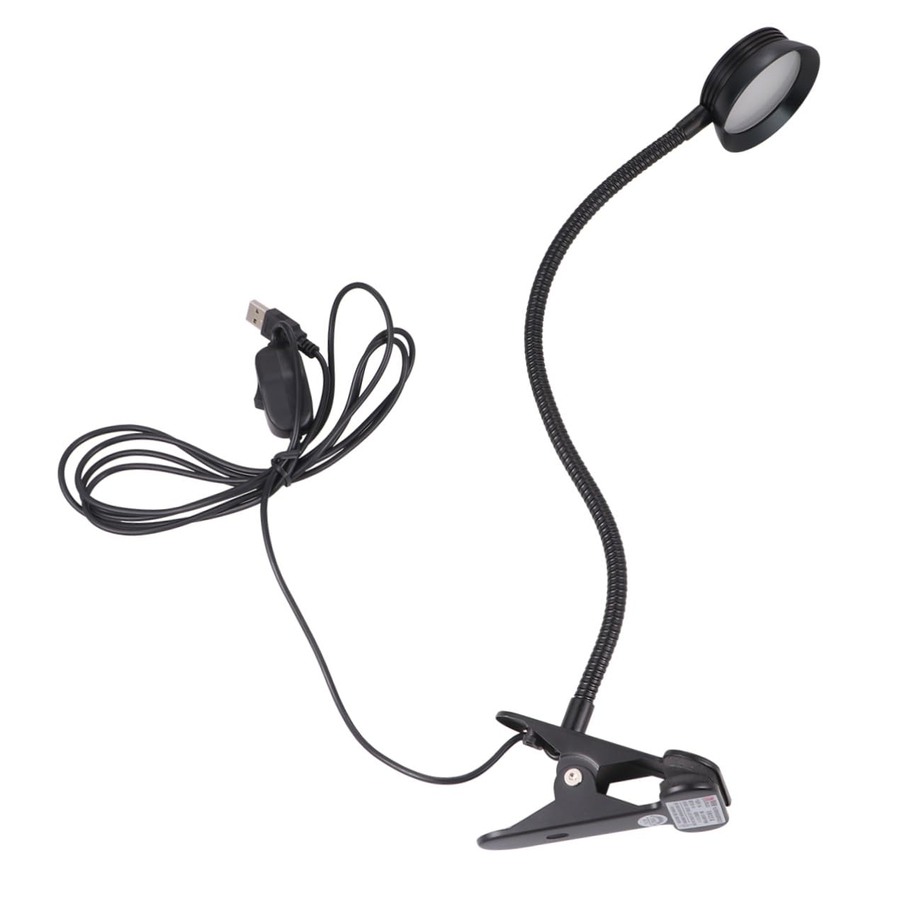 POPETPOP Lampada Lettura LED USB Pinza, Flessibile Nero