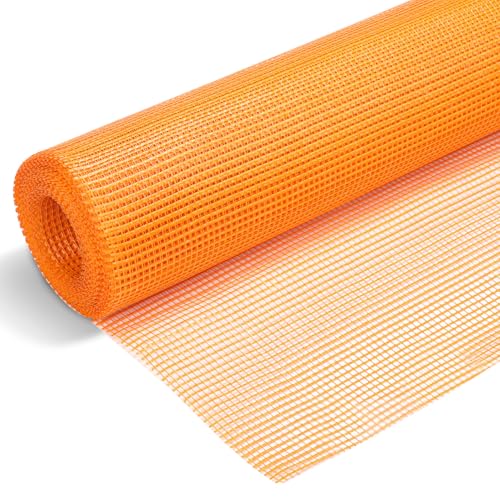 Monucep Armierungsgewebe 160 g/m 1 x 50 m 4 x 4 mm Glasfasergewebe für Innen- und Außenputz Putzgewebe für Fassade und WDVS alkalibeständiges Armierungsgitter Orange