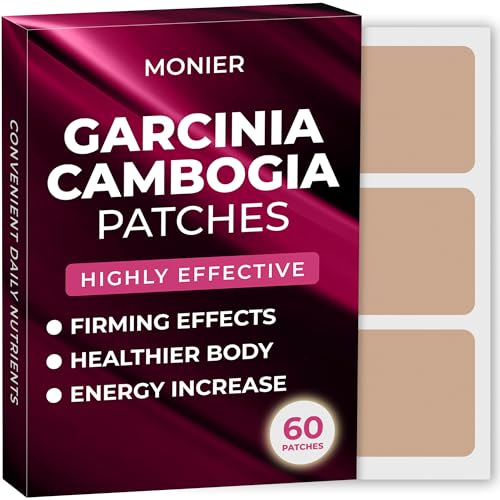 Herbal Plus, MONIER Parches De Garcinia Cambogia(Paquete De 60): Parches Naturales Para Mujeres Y Hombres, Con Vitamina B12 Y Potasio, Energía, Concentración Y Apoyo...