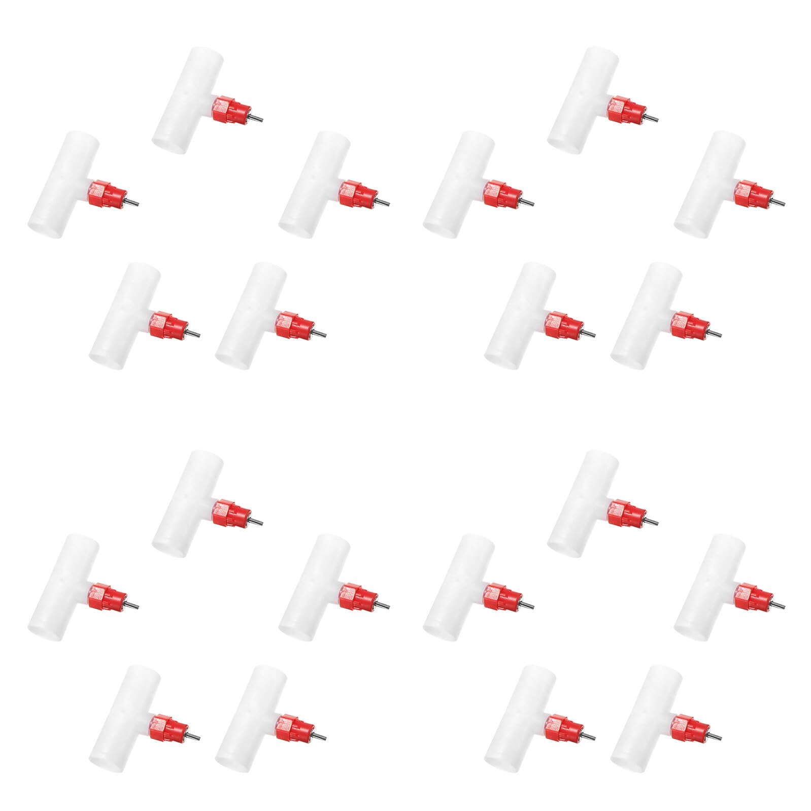 TOYANDONA 40 Pezzi Abbeveratoi a Capezzolo per Pollame con Raccordo a T da 1/2' in Plastica, Abbeveratoio Automatico per Polli per Fattorie e Cortili, Soluzione Igienica e Controllo