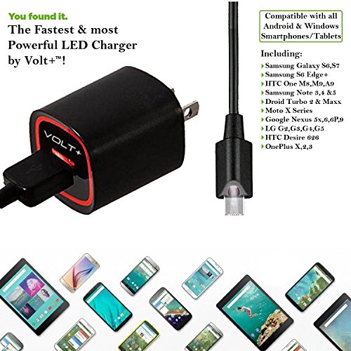 Smart Rapid 2.1A Micro-USB Charger with LED Touch Activated Light 5 Ft. Cable