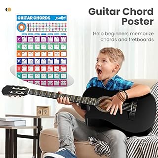Moukey Guitare acoustique gaucher 4/4 taille pour débutants enfants adultes et adultes – Guitare acoustique classique de… - Les Beatles, Paul McCartney, John Lennon, RIngo Starr, George Harrison Moukey Guitare acoustique gaucher 4/4 taille pour débutants enfants adultes et adultes - Guitare acoustique classique de… – Image 7