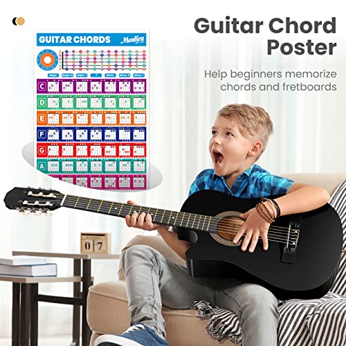 Moukey Guitare acoustique gaucher 4/4 taille pour débutants enfants adultes et adultes – Guitare acoustique classique de… - Les Beatles, Paul McCartney, John Lennon, RIngo Starr, George Harrison Moukey Guitare acoustique gaucher 4/4 taille pour débutants enfants adultes et adultes - Guitare acoustique classique de… – Image 8