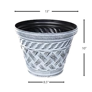 Basket Weave Pattern 2 Pack Decorative Rustic French Country Look Plastic Planter for Indoor, Outdoor, Nursery, Garden, Patio, Office, Home Décor Use. Long Lasting, Reusable Lightweight (Whitewash) Basket Weave Pattern 2 Pack Decorative Rustic French Country Look Plastic Planter for Indoor Outdoor Nursery Garden Patio Office Home Decor Use Long Lasting Reusable Lightweight Whitewash