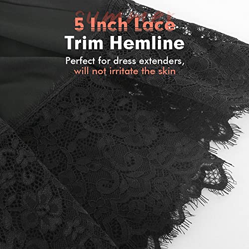 Image of MANCYFIT Half Slips for Women Underskirt Dress Extender Lace Trim Knee Length Midi Skirt