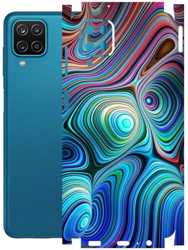 Image of AtOdds - Full Body Back Screen Guard Protector Film - Lamination Wrap Skin Sticker Compatible with Samsung Galaxy M12 | Scratchproof Matte Finish (Water Paint)
