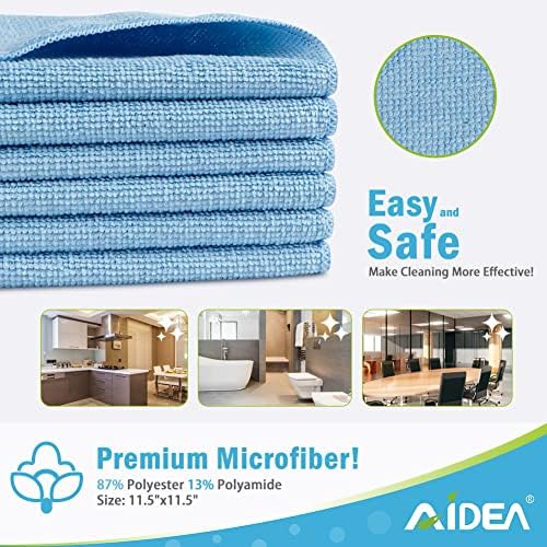 AIDEA Microfiber Cleansing Cloths-24PK, Softer Extremely Absorbent, Lint Free Streak Free for Home, Kitchen, Automotive, Window Presents(11.5in.x11.5in.) 2 51HtfB67y6L. AC