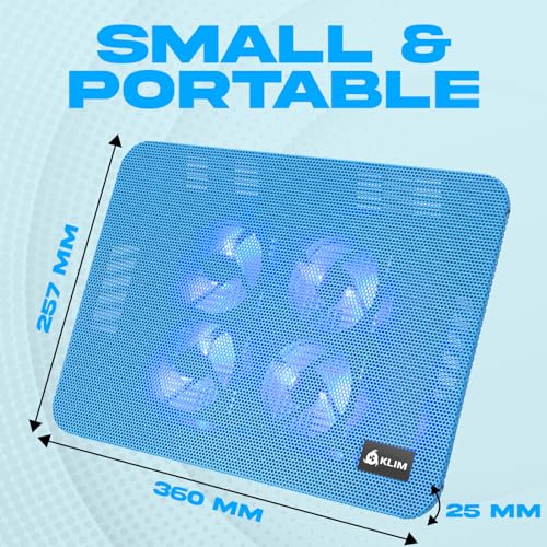 KLIM Serenity + Laptop Cooling Pad for Laptop + 11 to 15.6 inches + Perfect for Small and Medium Laptops + Stable and Sturdy Metal Grid + Silent... - Image 5