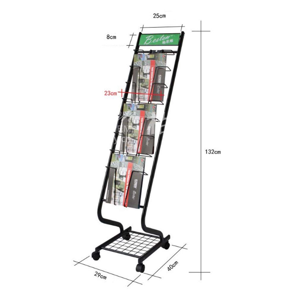 Espositore per riviste Portariviste Mobile per Dati Espositore per giornali Espositore per Letteratura da Pavimento Espositore per brochure da Ufficio Ideale per brochure o Volanti